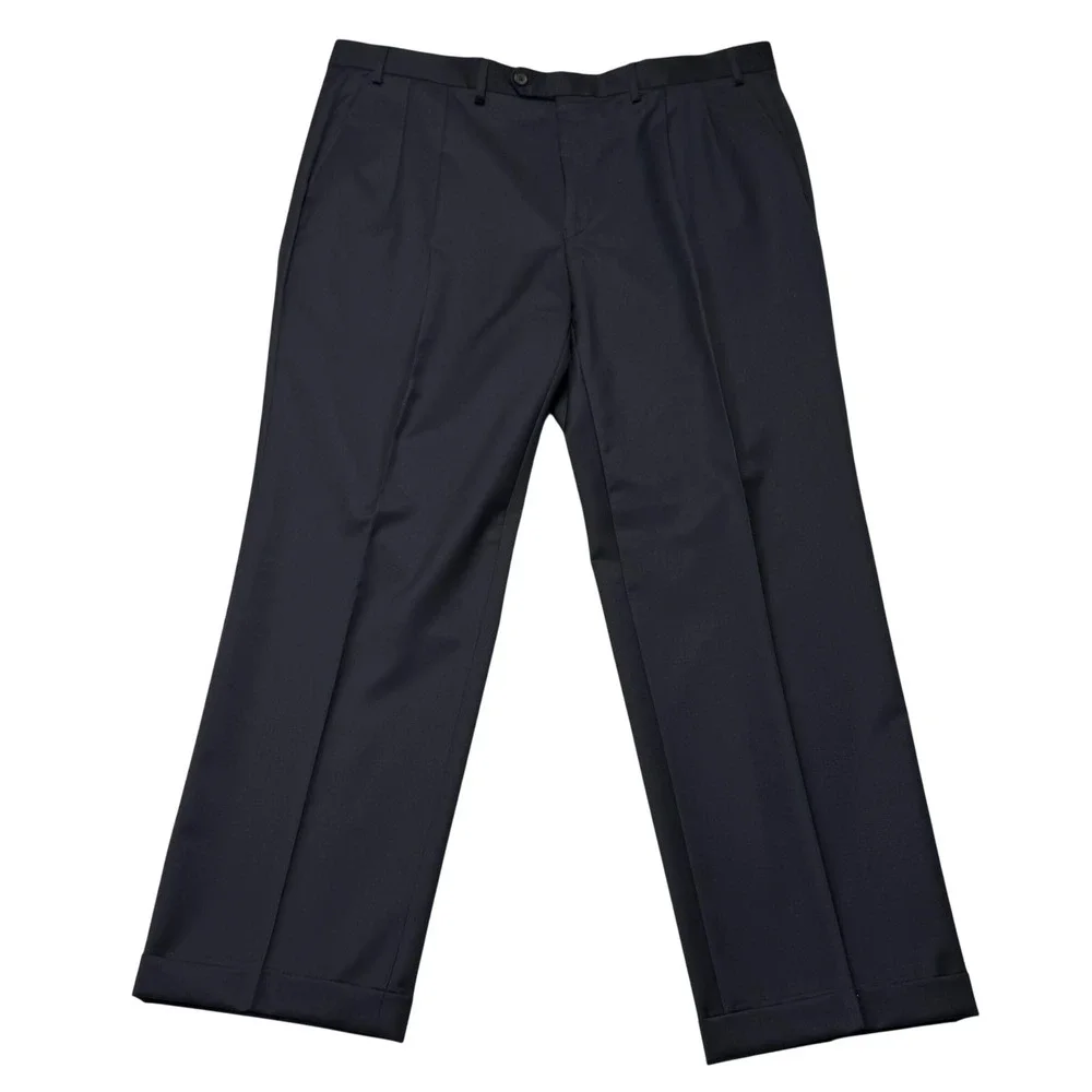 Lauren Ralph Lauren Mens 3-Piece Wool Suit Navy Blue Jacket 46L Pants 40x31 Vest